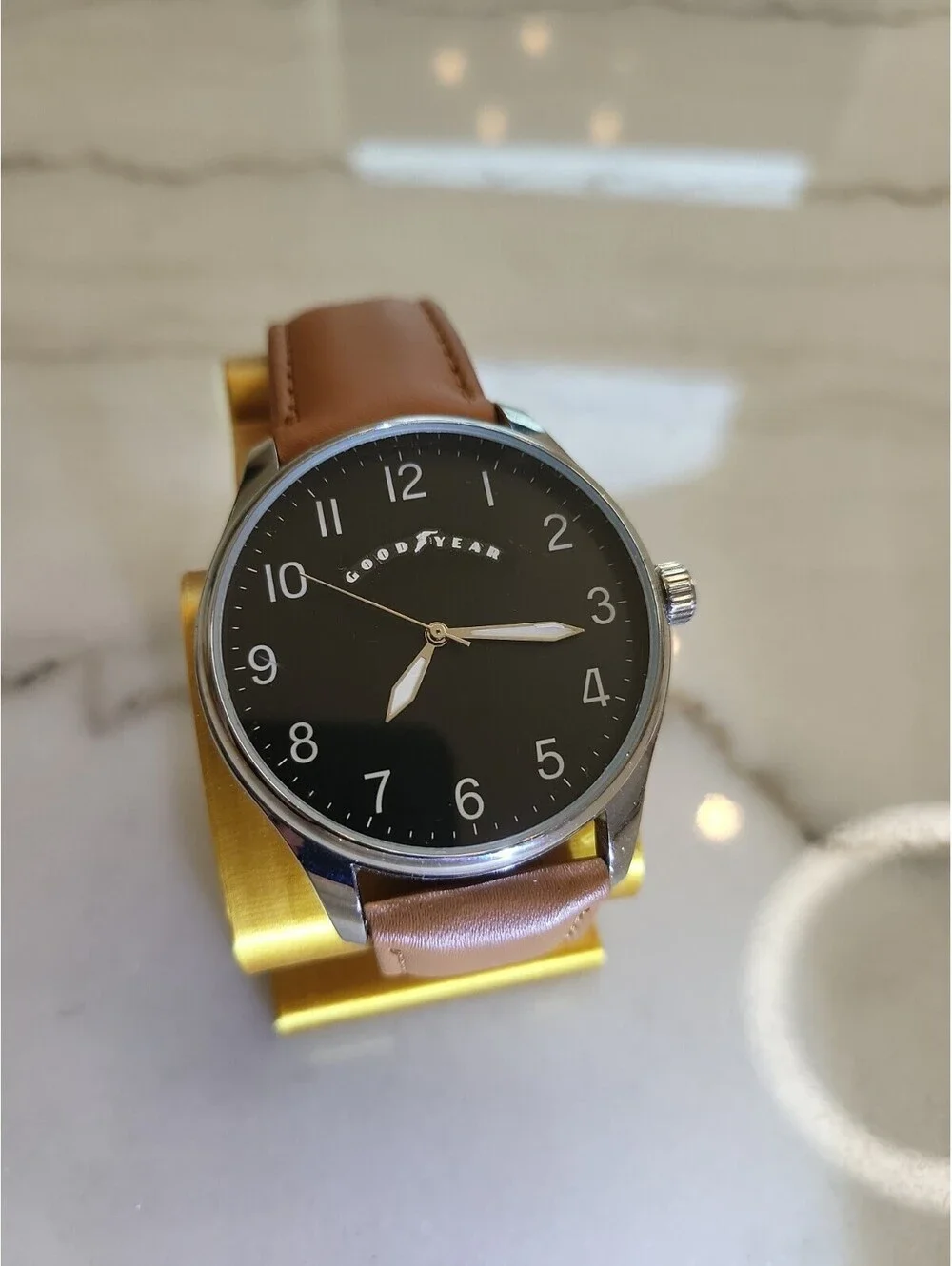 Men's Quartz Watch Working NewBattery Automobilia 41mm Good Year EUC